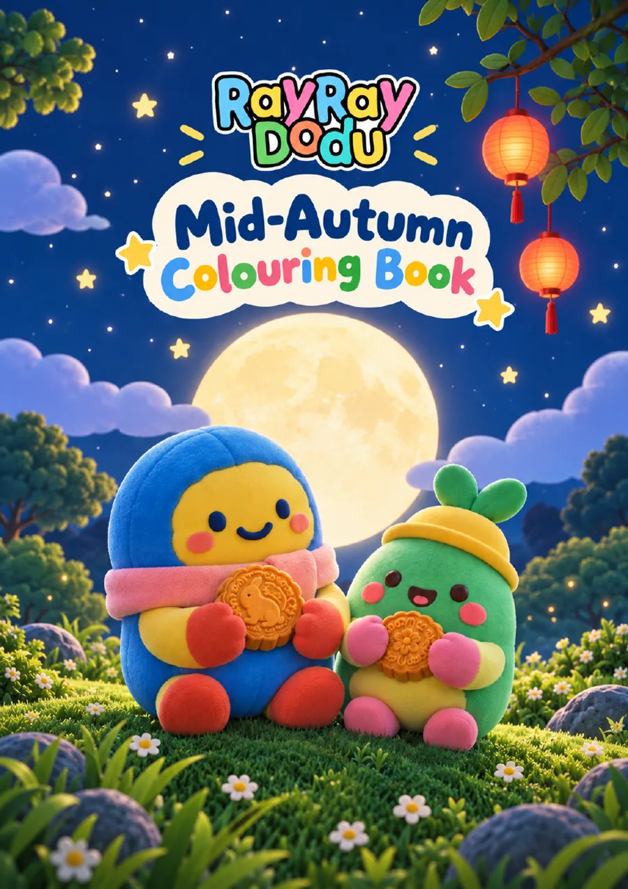Cover of the Ray Ray and Dodu Mid-Autumn Festival colouring book